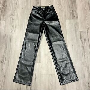 NWOT Badee for Dolls Kill brand black embossed faux leather pants szS.